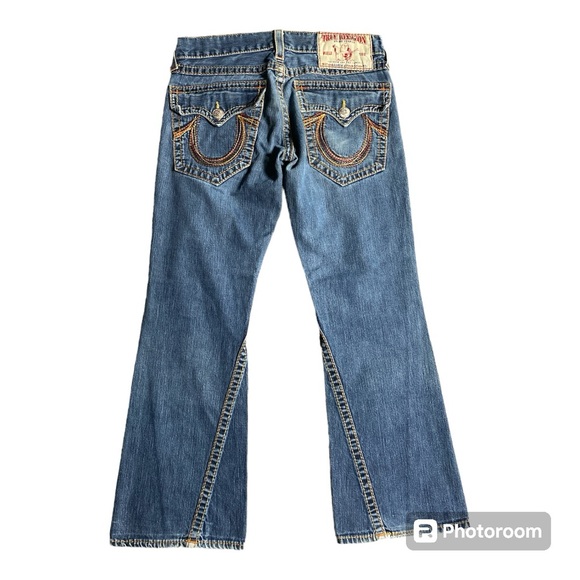 Men’s Y2K True Religion Rainbow Joey Big T Flared Jeans - Picture 4 of 9